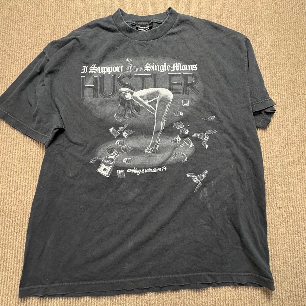Vintage Hustler ‘I support single moms’ Men’s shirt size 2xl